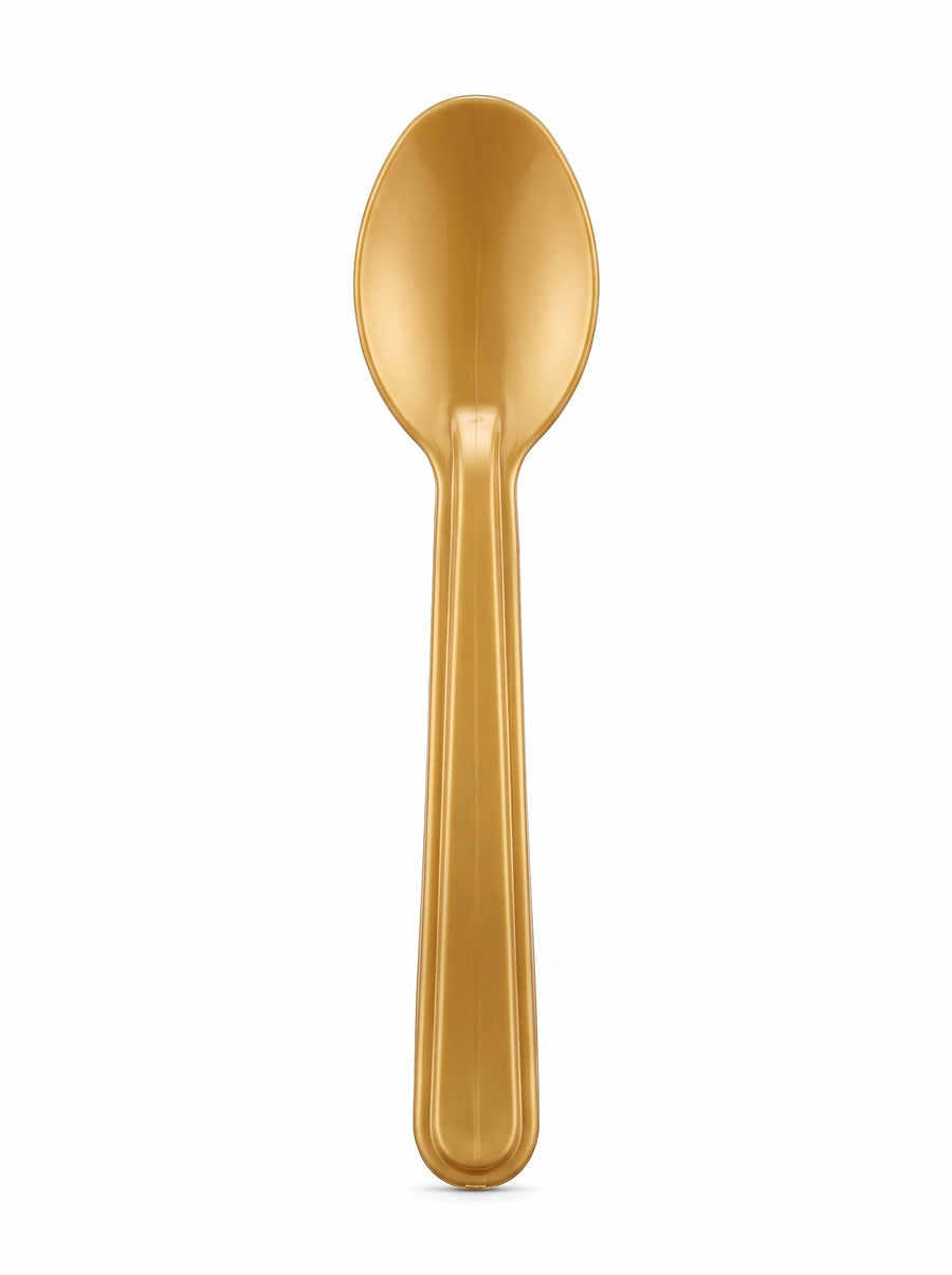 Tatlı Kaşığı Düz Sarı Gold Renk